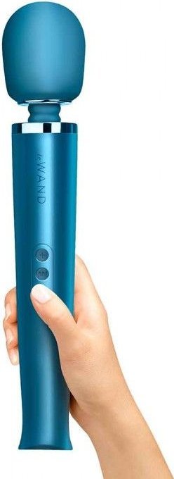 Бирюзовый перезаряжаемый жезловый вибратор Le Wand с 20 режимами