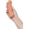 Телесная закрытая насадка с шершавой головкой Cock Sleeve Size M - 15,6 см.