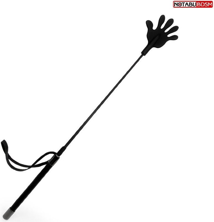 Черный стек с наконечником-ладошкой - 55 см.