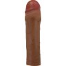 Коричневая насадка на пенис Chane - 18 см.