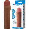 Коричневая насадка на пенис Chane - 18 см.