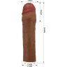 Коричневая насадка на пенис Chane - 18 см.