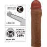 Коричневая насадка на пенис Chane - 18 см.