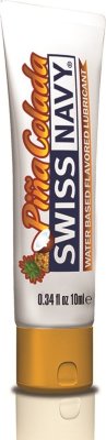 Лубрикант Swiss Navy Pina Colada Lube с ароматом Пина колада - 10 мл. Этот лубрикант с будоражащим фантазию ароматом Пина колады разбудит в вас жажду плотских удовольствий и изысканных ласк. Выполненный на водной основе и, как следствие, совместимый с любыми секс-игрушками и презервативами, он идеально подходит для орального секса. Не содержит сахара, парабенов и каких бы то ни было вредных для здоровья ингредиентов. Аромат ананаса и кокоса усилит сексуальный аппетит. Длительное скольжение подтолкнёт к дальнейшим экспериментам. Страна: США. Объем: 10 мл.