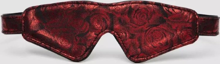 Двусторонняя красно-черная маска на глаза Reversible Faux Leather Blindfold