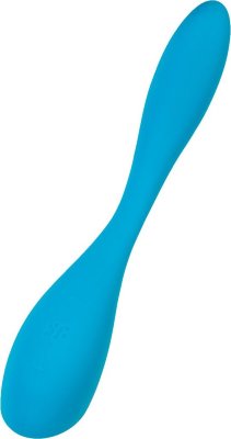 Синий гибкий вибратор Satisfyer G-Spot Flex 5+ - 19,6 см.  Цена 8 637 руб. Длина: 19.6 см. Диаметр: 3.4 см. Мультифункциональный и супер гибкий вибратор G-Spot Flex 5 от Satisfyer нацелен на стимуляцию самых чувствительных и потайных эрогенных зон. G-Spot Flex 5 имеет полностью гибкую шейку. Регулируемый угол стимуляции позволяет зафиксировать вибратор так, чтобы зона G получила максимальное соприкосновение с вибрирующим наконечником. G-Spot Flex 5 в сочетании с фантазией проведет вас по пути неземного блаженства в сольной игре или прелюдии с партнером. Элегантный дизайн идеально разработан для воздействия на точку G – для интенсивной стимуляции и комфортного расположения в руке. Деликатное воздействие на все известные и еще неизвестные эрогенные зоны обеспечивает упругая продолговатая форма ствола. Изящный кончик точно ласкает область зоны G и подходит для стимуляции внешних эрогенных зон. Интуитивно понятное управление тремя кнопками прямо на корпусе игрушки, которые ложатся точно под пальчики. Мощный надежный мотор стимулирует наслаждение с помощью 12 предустановленных паттернов вибрации. Испытайте удовольствие по-настоящему с бесплатной функцией управление при помощи смартфона с поддержкой Bluetooth через приложение Satisfyer Connect, доступное на Android и iOS. Создавайте собственные уникальные режимы вибрации, существенно расширив возможности предустановленных режимов. Девайс способен вибрировать даже в такт музыке. Satisfyer Connect не имеет границ – передавайте управление удовольствием партнеру даже на большом расстоянии. Шелковистое силиконовое покрытие — фирменный знак Satisfyer, тактильно нежный и приятный на ощупь. G-Spot Flex 5 позаботится о самых чувственных прикосновениях даже в ванной и душе. Благодаря водонепроницаемости IPX7 игрушку можно погружать под воду до 30 минут. Чтобы получить максимум удовольствия и сохранить материал в наилучшем виде, рекомендуется пользоваться качественной смазкой на водной основе. Страна: Германия. Материал: силикон. Батарейки: встроенный аккумулятор.