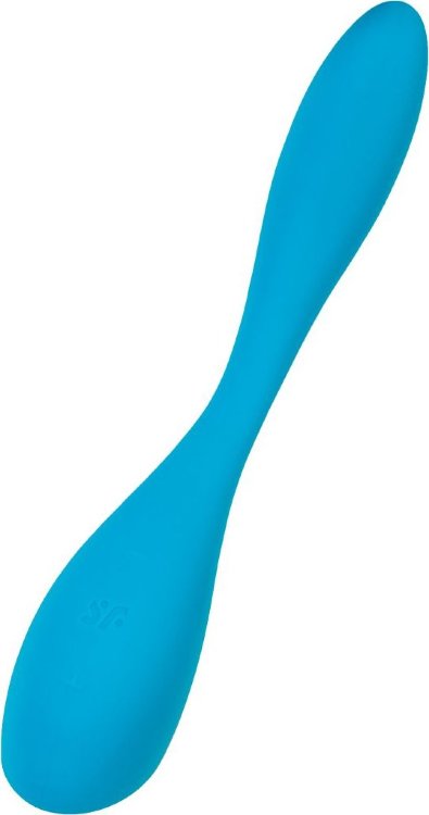 Синий гибкий вибратор Satisfyer G-Spot Flex 5+ - 19,6 см.