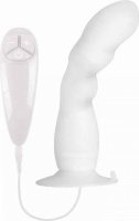Белый вибратор для G-точки BUNNY ICY - 18 см.