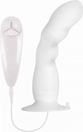 Белый вибратор для G-точки BUNNY ICY - 18 см.