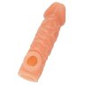 Телесная закрытая насадка с шершавой головкой Cock Sleeve Size L - 17,6 см.
