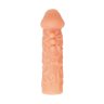 Телесная закрытая насадка с шершавой головкой Cock Sleeve Size L - 17,6 см.