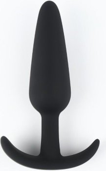 Черная силиконовая анальная пробка Soft-touch - 10 см.