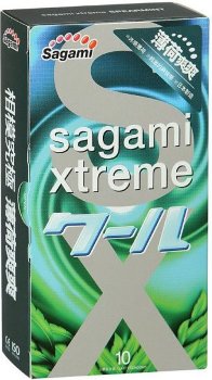 Презервативы Sagami Xtreme Mint с ароматом мяты - 10 шт.