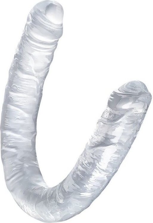 Прозрачный двухсторонний фаллоимитатор Double Dildo - 40 см.