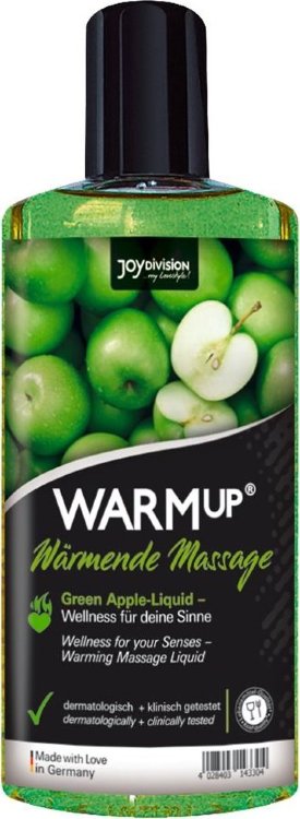 Массажное масло WARMup Green Apple с ароматом яблока - 150 мл.