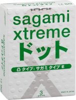Презервативы Sagami Xtreme Type-E с точками - 3 шт.