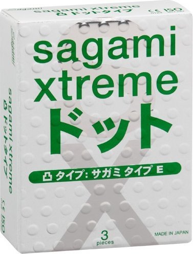 Презервативы Sagami Xtreme Type-E с точками - 3 шт.