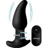 Черная анальная вибропробка с эффектом римминга Gyro M Curved Rimming Plug - 13,7 см.