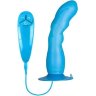 Голубой вибратор для G-точки BUNNY ICY - 18 см.