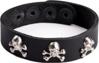 Кожаный браслет Веселый Роджер