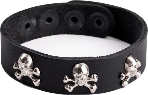 Кожаный браслет Веселый Роджер