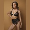 Трусики с завышенной талией из тонкого французского кружева шантильи