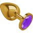 Золотистая большая анальная пробка с фиолетовым кристаллом - 9,5 см.  Цена 2 897 руб. - Золотистая большая анальная пробка с фиолетовым кристаллом - 9,5 см.