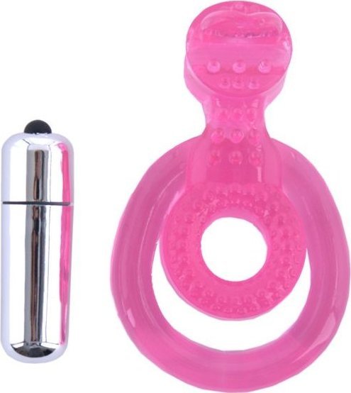 Розовая вибронасадка со стимулятор клитора Язычок