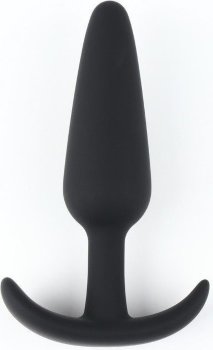 Черная силиконовая анальная пробка Soft-touch - 12,5 см.