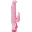 Розовый вибромассажёр с клиторальным зайчиком - 16,5 см.  Цена 4 664 руб. - Розовый вибромассажёр с клиторальным зайчиком - 16,5 см.