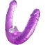 Фиолетовый двухсторонний фаллоимитатор с вибропулей - 35 см.  Цена 2 495 руб. - Фиолетовый двухсторонний фаллоимитатор с вибропулей - 35 см.