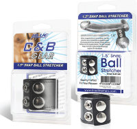 Хомут-утяжка для мошонки из искусственной кожи на клепках SNAP BALL STRETCHER