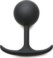 Черная анальная пробка с утяжелением Comfort Plugs Premium Silicone 4.7’’ Weighted Round Plug - 12 см.