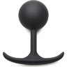 Черная анальная пробка с утяжелением Comfort Plugs Premium Silicone 4.7’’ Weighted Round Plug - 12 см.