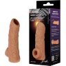 Телесная открытая насадка-реалистик с подхватом мошонки Nude Sleeve M - 12 см.