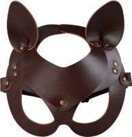 Коричневая кожаная маска Кошечка