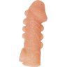 Телесная закрытая насадка с шишечками Cock Sleeve Size M - 15,6 см.
