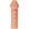 Телесная закрытая насадка с шишечками Cock Sleeve Size M - 15,6 см.