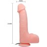 Телесный вибратор с проводным пультом - 22 см.