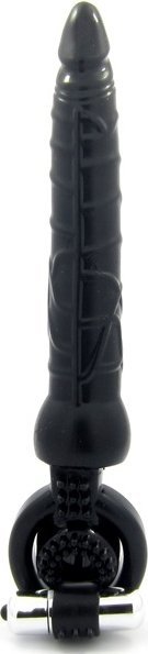 Черная вибронасадка с анальным стимулятором