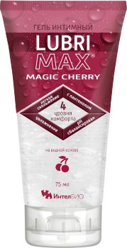 Интимный гель-смазка на водной основе Lubrimax Magic Cherry - 75 мл.