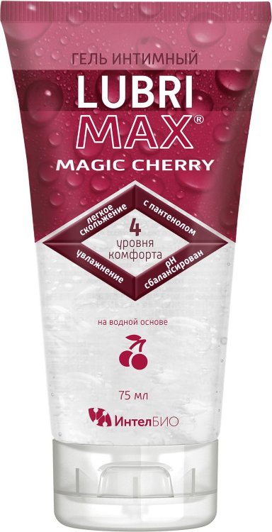 Интимный гель-смазка на водной основе Lubrimax Magic Cherry - 75 мл.