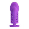 Фиолетовая вибронасадка с клиторальным отростком Harden