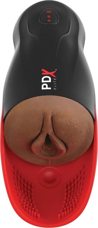 Коричневый мастурбатор-вагина с вибрацией Fuck-O-Matic 2