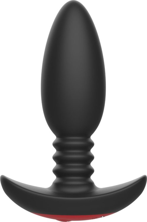 Черная анальная вибропробка Anal Vibrator с пультом ДУ - 13,5 см.