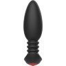 Черная анальная вибропробка Anal Vibrator с пультом ДУ - 13,5 см.