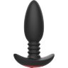 Черная анальная вибропробка Anal Vibrator с пультом ДУ - 13,5 см.