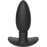 Черная анальная вибропробка Anal Vibrator с пультом ДУ - 13,5 см.