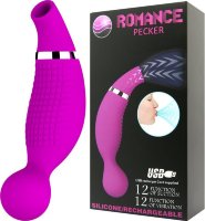 Двусторонний стимулятор Romance Pecker - с вибрацией и функцией всасывания