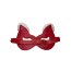 Красная маска из натуральной кожи с белым мехом на ушках  Цена 1 501 руб. - Красная маска из натуральной кожи с белым мехом на ушках